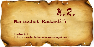Marischek Radomér névjegykártya